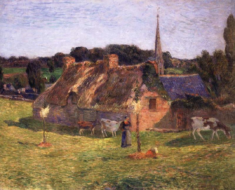 The Field of Lolichon and the Church of Pont-Aven, Paul Gauguin